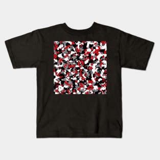 Red and black white Camouflage Kids T-Shirt